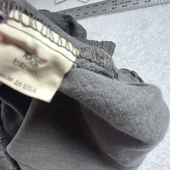 Cynthia Ashby Womens Polka Dot Linen Cropped Wrap Pants Small Gray Pockets New - Picture 5 of 11